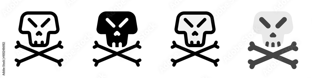 Editable danger skull vector icon. Video game, game elements. Part of a big icon set family. Perfect for web and app interfaces, presentations, infographics, etc Editable danger skull vector icon. Video game, game elements. Part of a big icon set family. Perfect for web and app interfaces, presentations, infographics, etc