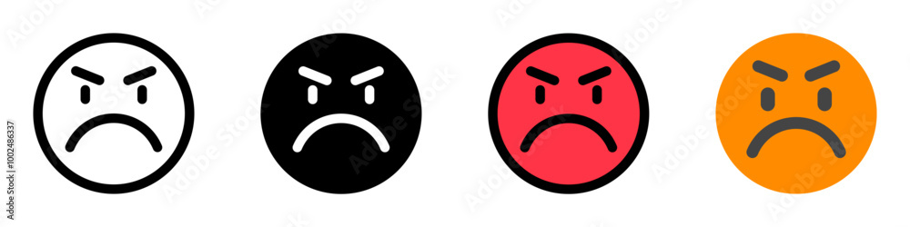 Editable upset, angry, mad expression emoticon vector icon. Part of a big icon set family. Part of a big icon set family. Perfect for web and app interfaces, presentations, infographics, etc Editable upset, angry, mad expression emoticon vector icon. Part of a big icon set family. Part of a big icon set family. Perfect for web and app interfaces, presentations, infographics, etc