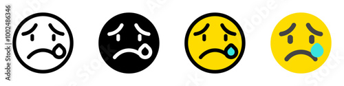 Editable crying, sad tears expression emoticon vector icon. Part of a big icon set family. Part of a big icon set family. Perfect for web and app interfaces, presentations, infographics, etc