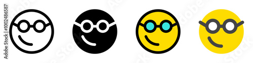 Editable smart glasses expression emoticon vector icon. Part of a big icon set family. Part of a big icon set family. Perfect for web and app interfaces, presentations, infographics, etc