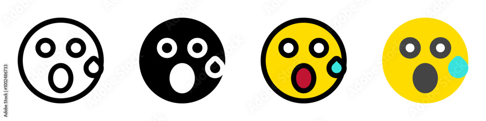 Editable suprised expression emoticon vector icon. Part of a big icon set family. Part of a big icon set family. Perfect for web and app interfaces, presentations, infographics, etc Editable suprised expression emoticon vector icon. Part of a big icon set family. Part of a big icon set family. Perfect for web and app interfaces, presentations, infographics, etc
