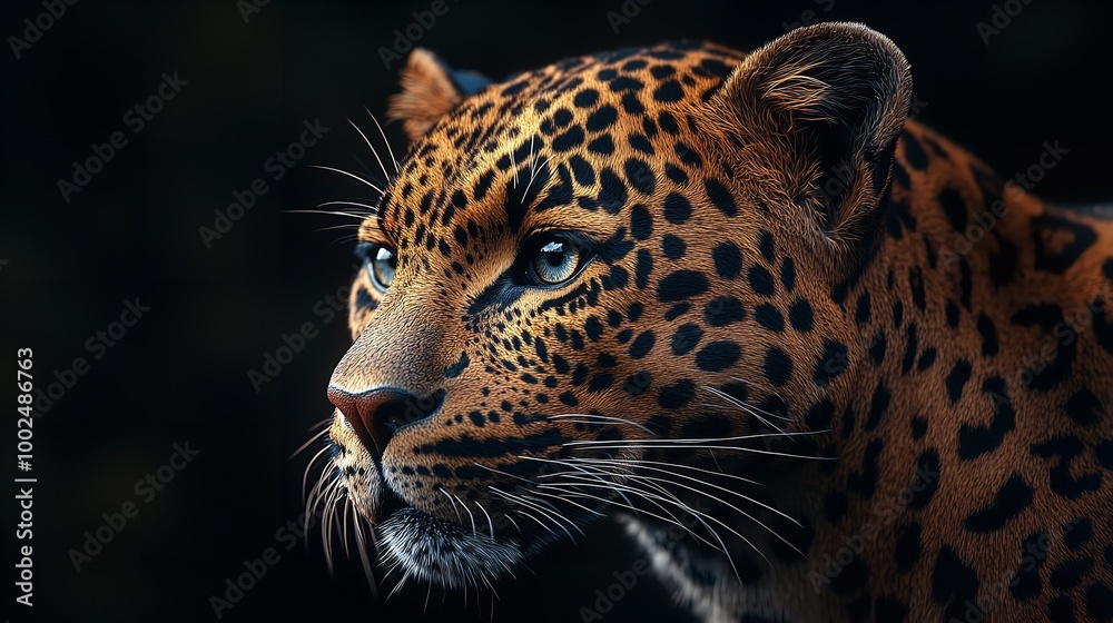 Naklejka premium Studio Safari, Captivating Wildlife Portraits in Controlled Settings. Generative Ai