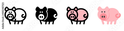 Editable pig, sow, boar vector icon. Animal, farm, livestock. Part of a big icon set family. Perfect for web and app interfaces, presentations, infographics, etc