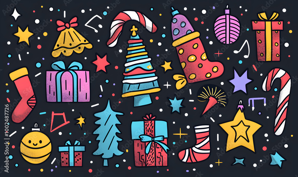 New Year and Christmas graphic advertising background New Year and Christmas graphic advertising background