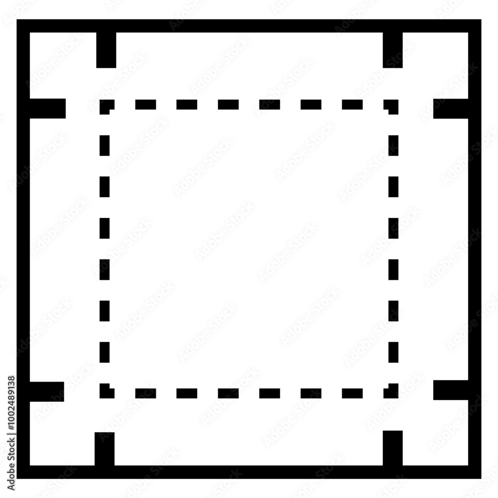 Print sheet with bleed area highlighted icon - Outline style Print sheet with bleed area highlighted icon - Outline style