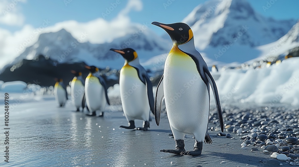 Fototapeta premium penguins in polar regions