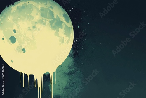 Melting Moon in the Night Sky