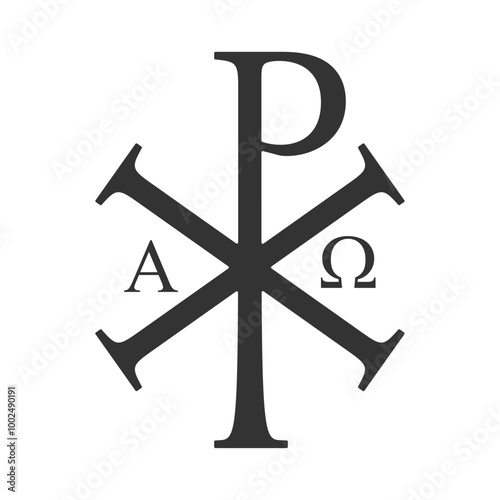 Chi Rho symbol. Jesus christ monogram. Christogram sign. Christianity icon. Vector illustration image.
