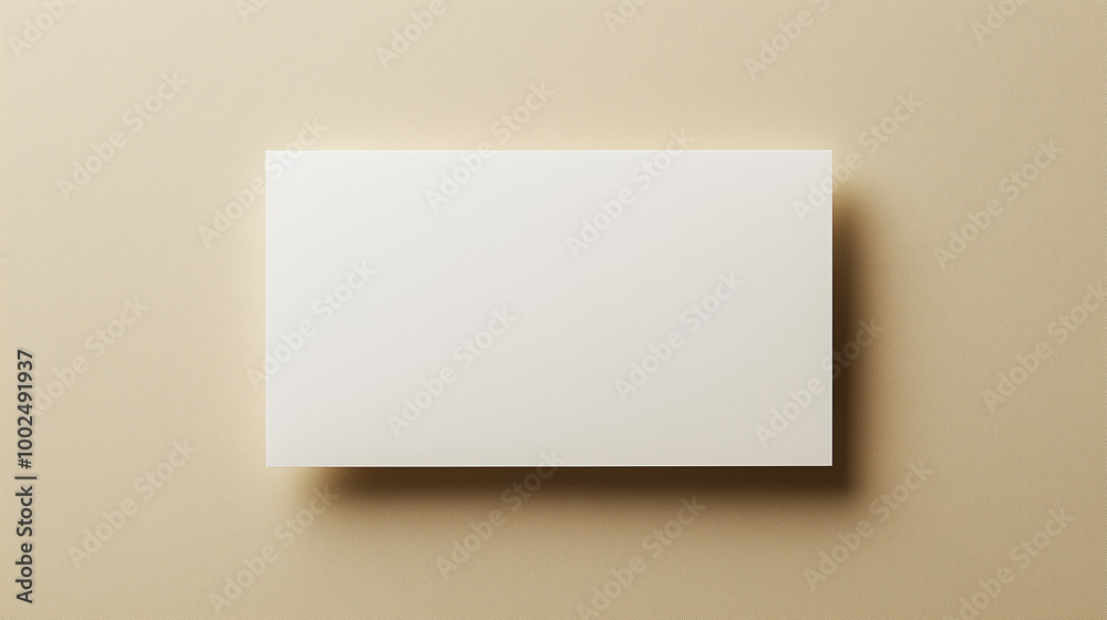 White Card on Beige Textured Background with Elegant Shadow Minimalist Flat Lay White Card on Beige Textured Background with Elegant Shadow Minimalist Flat Lay