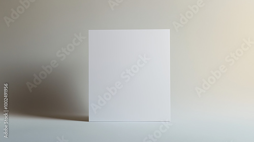 Minimalist White Blank Canvas Standing Against Soft Gradient Background