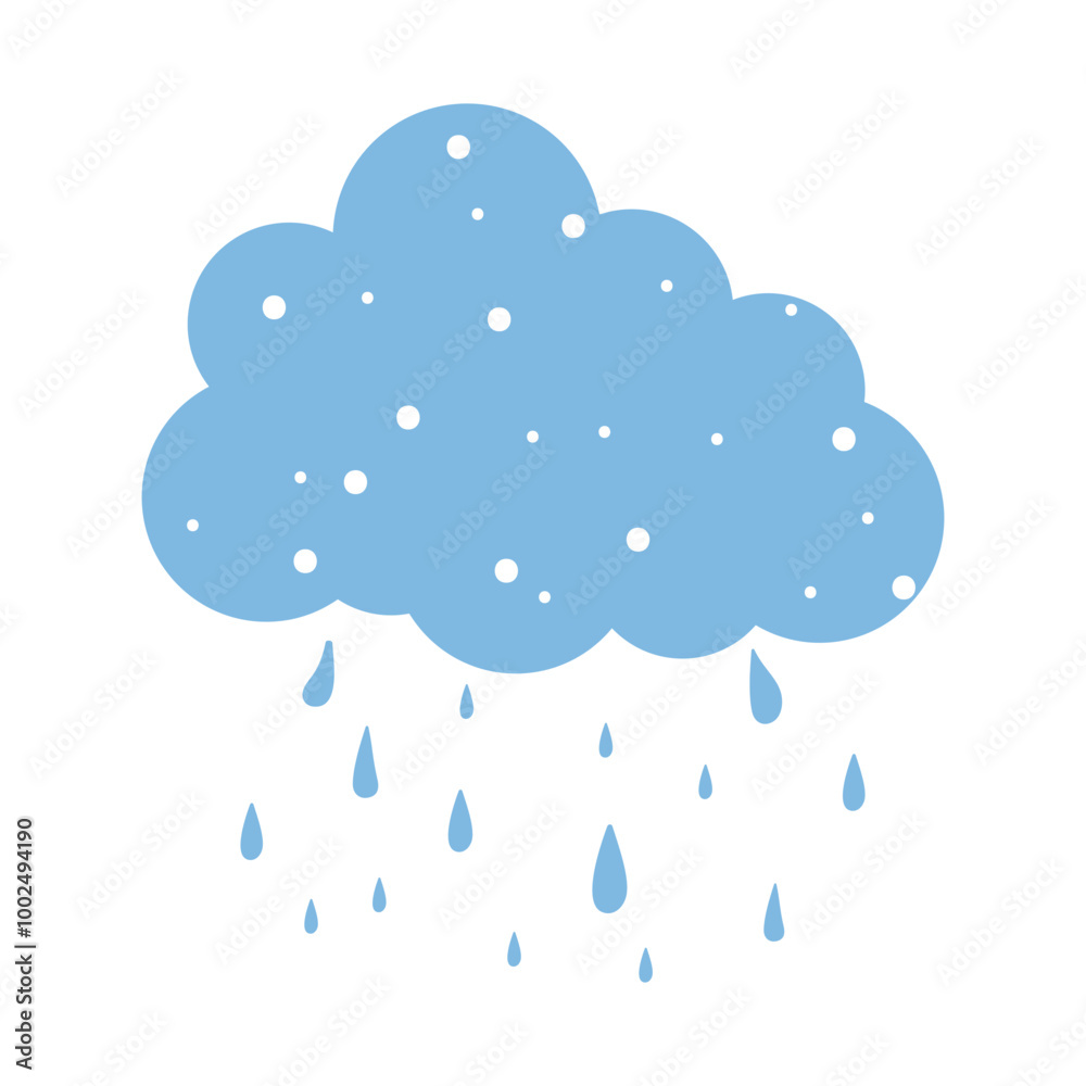 Blue Raining Cloud Illustration Blue Raining Cloud Illustration