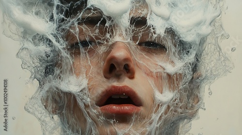 Surreal Water Portrait: A Dreamlike Exploration of Human Emotion photo