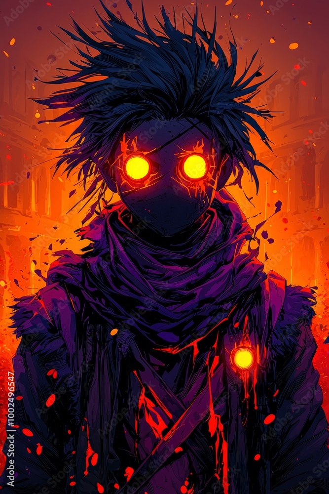 Mysterious Figure with Glowing Eyes Mysterious Figure with Glowing Eyes