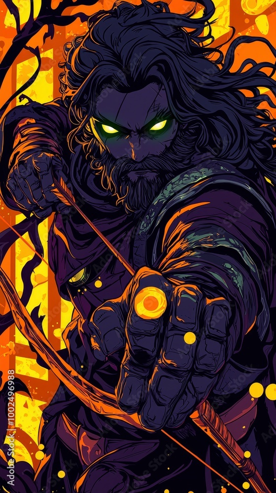 Dark Fantasy Archer with Bow and Arrow Dark Fantasy Archer with Bow and Arrow