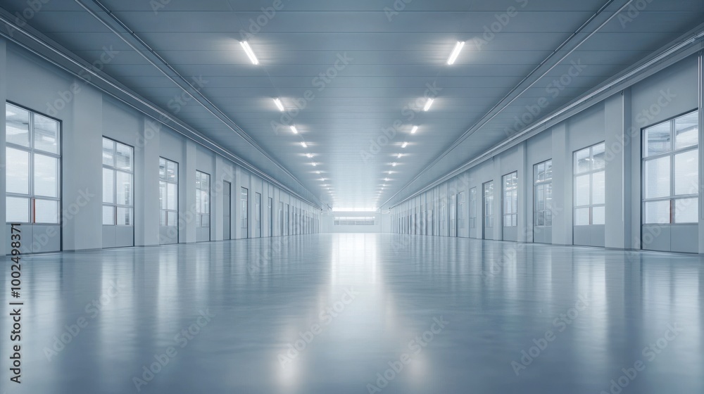 Empty Factory Hallway Empty Factory Hallway
