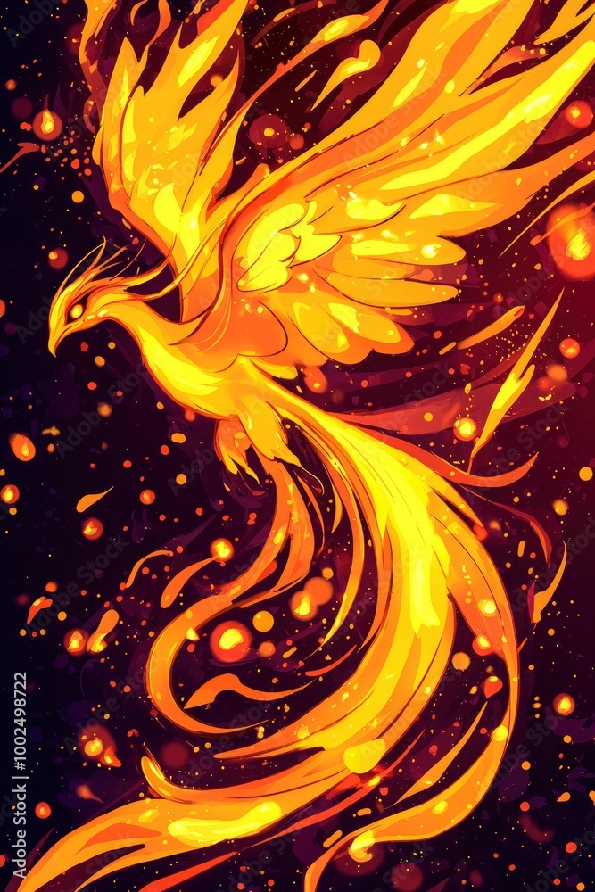 Mythical Phoenix Bird in Flames Mythical Phoenix Bird in Flames
