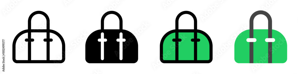Editable duffel bag, gym bag, travel bag vector icon. Clothing, fashion, apparel. Part of a big icon set family. Perfect for web and app interfaces, presentations, infographics, etc Editable duffel bag, gym bag, travel bag vector icon. Clothing, fashion, apparel. Part of a big icon set family. Perfect for web and app interfaces, presentations, infographics, etc
