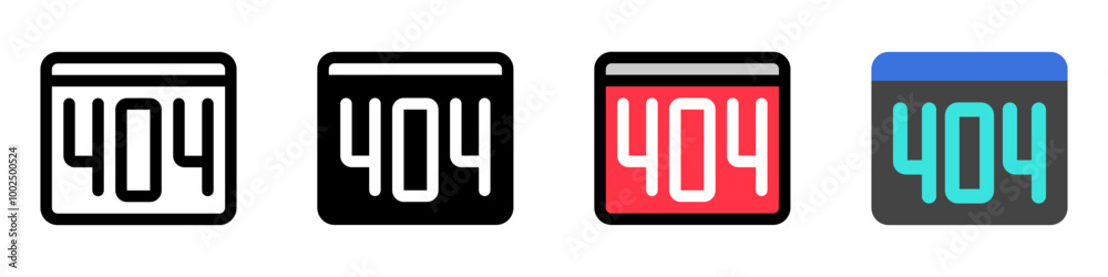 Editable 404 error, page not found vector icon. Part of a big icon set family. Perfect for web and app interfaces, presentations, infographics, etc Editable 404 error, page not found vector icon. Part of a big icon set family. Perfect for web and app interfaces, presentations, infographics, etc