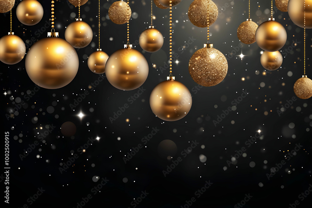 banner of happy new year with balls decorative