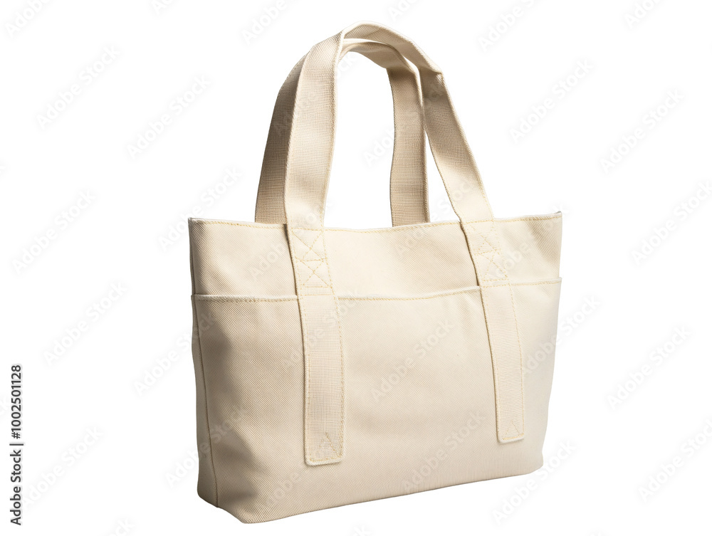 a white bag with a handle a white bag with a handle
