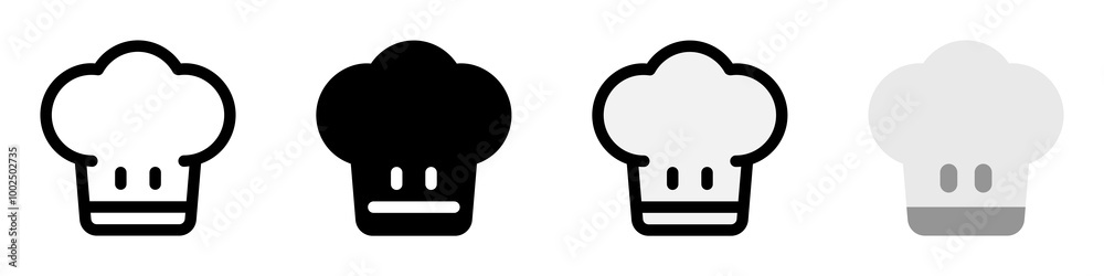 Editable chef's hat vector icon. Food, restaurant. Part of a big icon set family. Perfect for web and app interfaces, presentations, infographics, etc Editable chef's hat vector icon. Food, restaurant. Part of a big icon set family. Perfect for web and app interfaces, presentations, infographics, etc