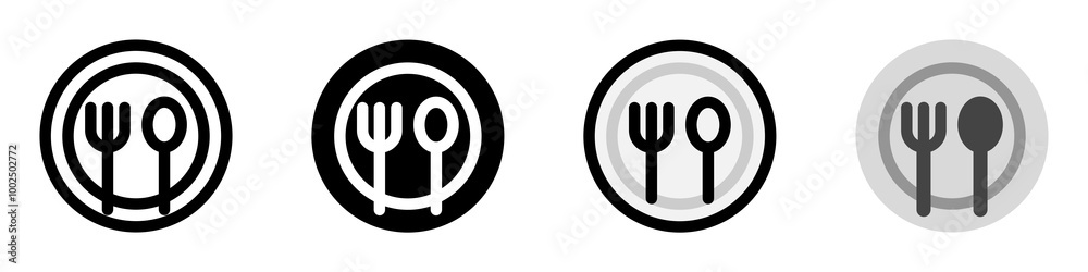 Editable meals, plate, fork, spoon vector icon. Food, restaurant. Part of a big icon set family. Perfect for web and app interfaces, presentations, infographics, etc Editable meals, plate, fork, spoon vector icon. Food, restaurant. Part of a big icon set family. Perfect for web and app interfaces, presentations, infographics, etc
