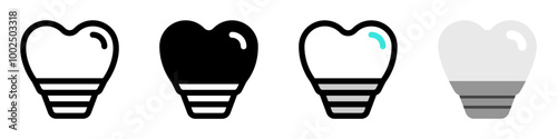 Editable dental implant vector icon. Dentistry, healthcare, medical. Part of a big icon set family. Perfect for web and app interfaces, presentations, infographics, etc