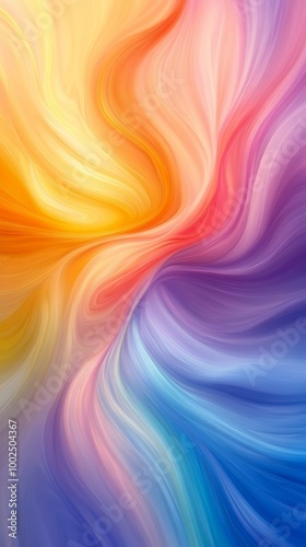 Colorful abstract flow blending warm and cool