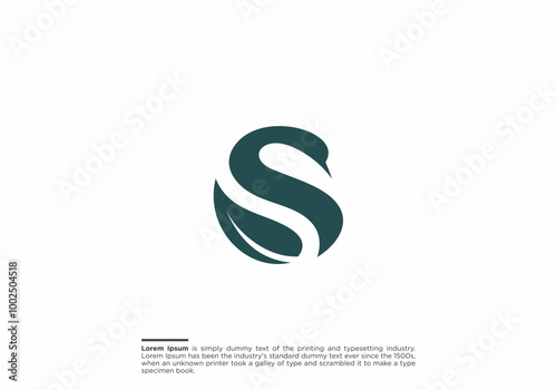 letter S leaf logo design idea, nature S logo design