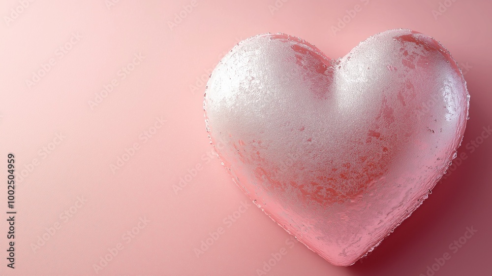 Fototapeta premium A pink heart on a pink background.