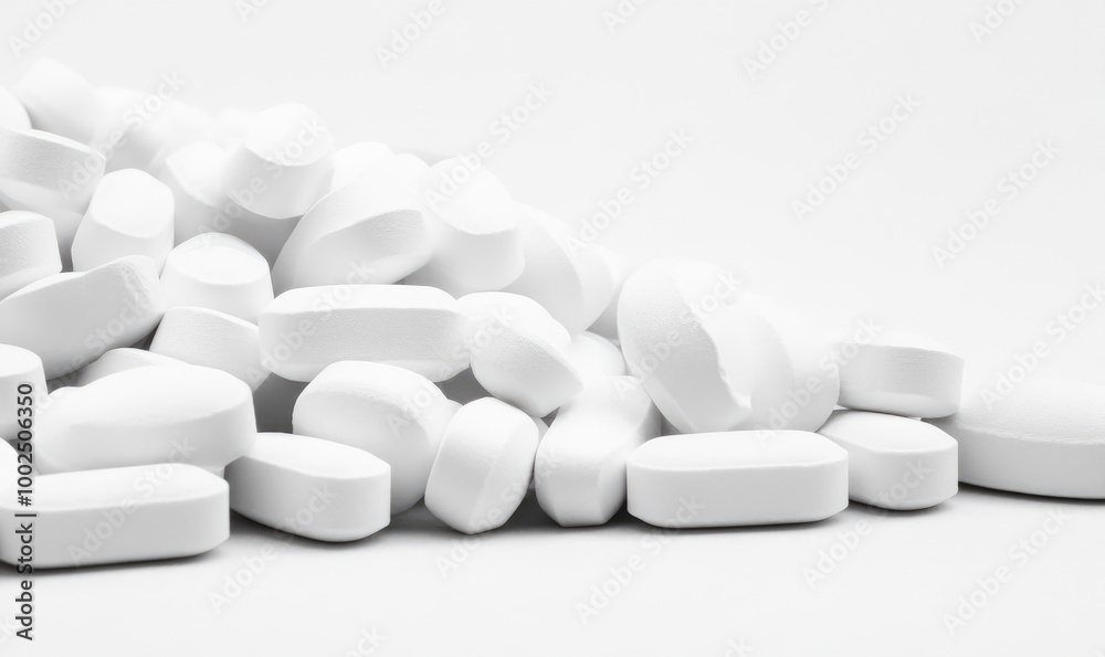 white pills on white background white pills on white background