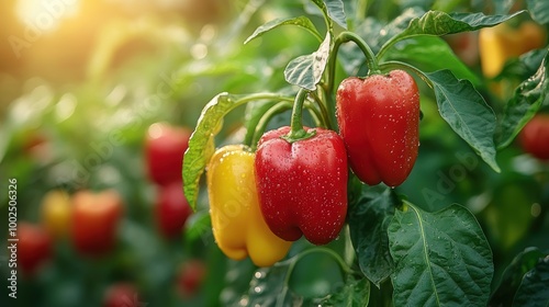 Bell pepper plant in the garden