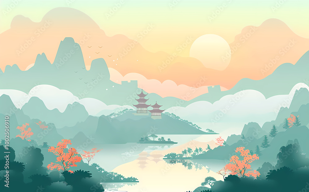 Fototapeta Chinese style background