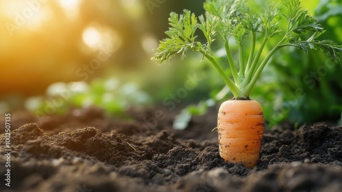 Carrot plant in the garden