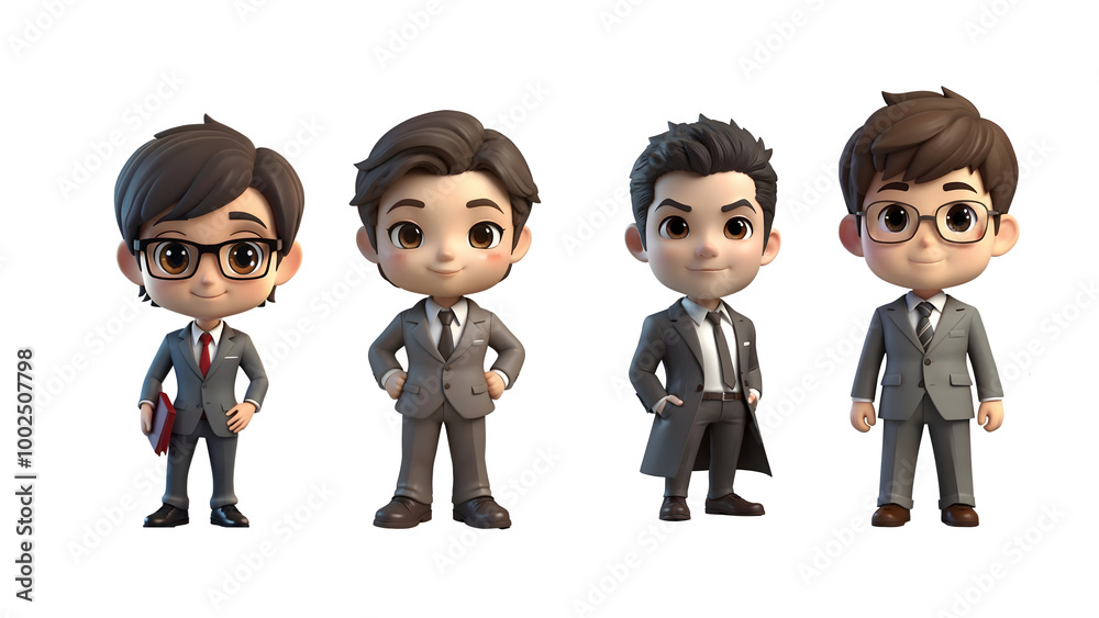 Adorable 3D Cartoon Businessmen Adorable 3D Cartoon Businessmen
