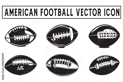 American Football Icon Simple Silhouette