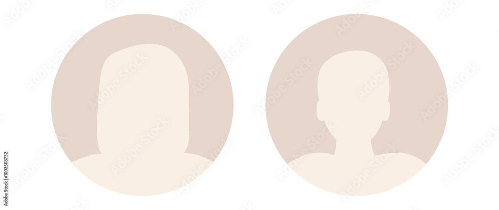 Flat illustration. Stylish pastel profile of a woman and a man. Avatar, user profile, person icon, silhouette, profile picture. Suitable for social network profiles, icons.. Flat illustration. Stylish pastel profile of a woman and a man. Avatar, user profile, person icon, silhouette, profile picture. Suitable for social network profiles, icons..