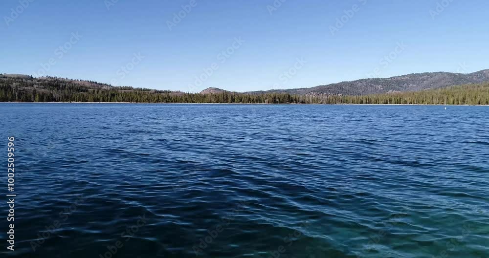 low angle view of redfish lake in stanley low angle view of redfish lake in stanley