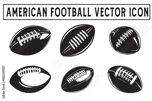 American Football Icon Simple Silhouette