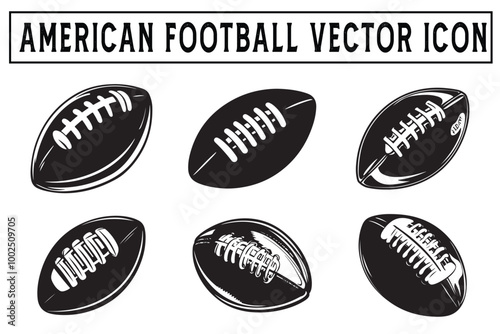 American Football Icon Simple Silhouette