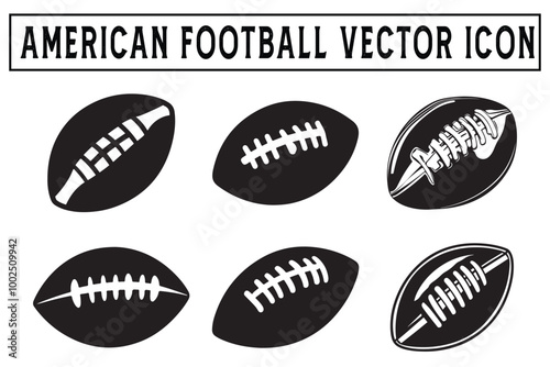 American Football Icon Simple Silhouette