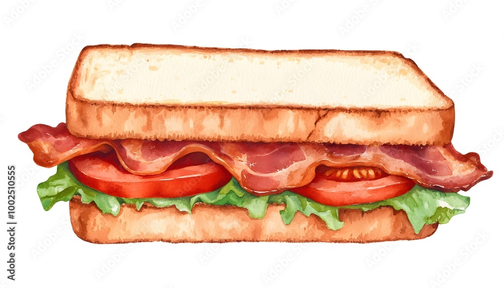 A classic BLT sandwich with crispy bacon, lettuce, and tomato on toasted bread A classic BLT sandwich with crispy bacon, lettuce, and tomato on toasted bread