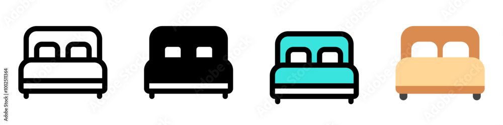 Editable double bed vector icon. Part of a big icon set family. Perfect for web and app interfaces, presentations, infographics, etc Editable double bed vector icon. Part of a big icon set family. Perfect for web and app interfaces, presentations, infographics, etc
