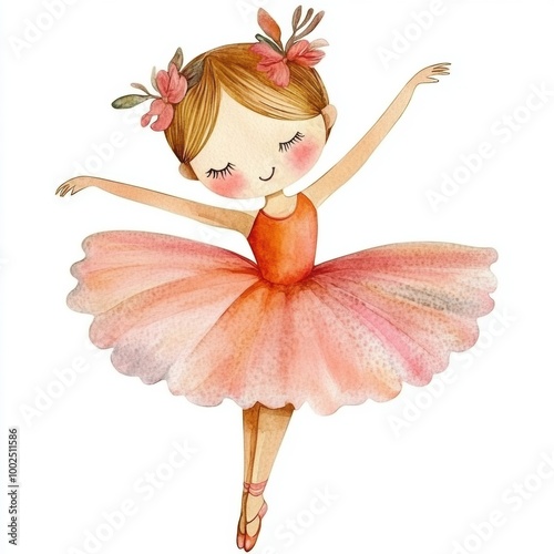 Ballerina Watercolor. photo