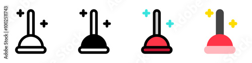 Editable toilet plunger vector icon. Part of a big icon set family. Perfect for web and app interfaces, presentations, infographics, etc