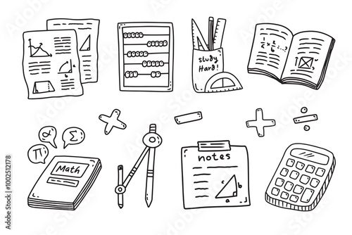 Cute Math Doodle Illustration Collection