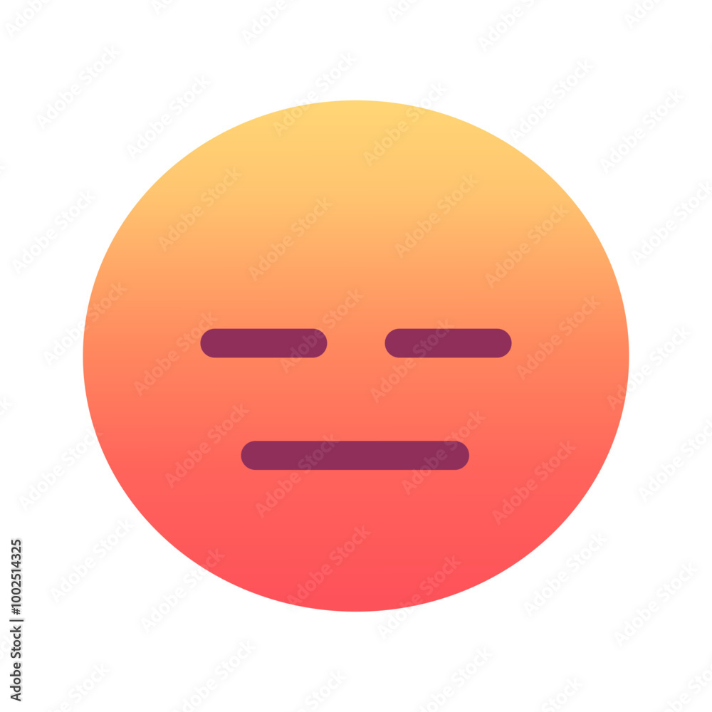 Expressionless face emoji icon. Trendy colors, popular element for social media and digital designs. Emoticon, isolated element. Expressionless face emoji icon. Trendy colors, popular element for social media and digital designs. Emoticon, isolated element.