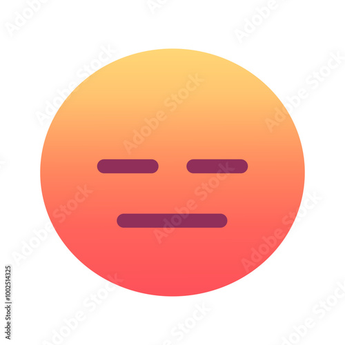 Expressionless face emoji icon. Trendy colors, popular element for social media and digital designs. Emoticon, isolated element.