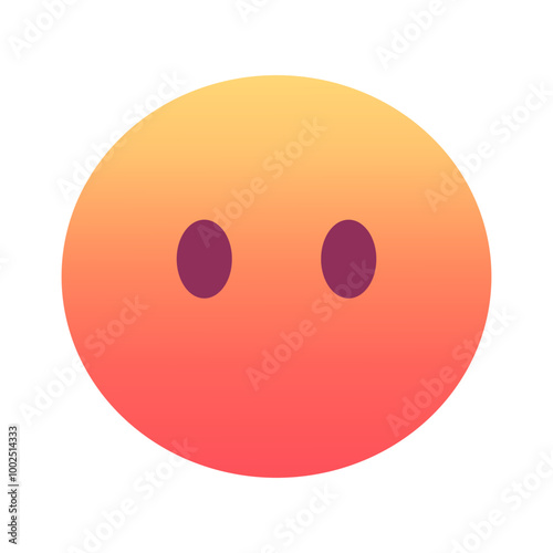 Face without mouth emoji icon. Trendy colors, popular element for social media and digital designs. Emoticon, isolated element.
