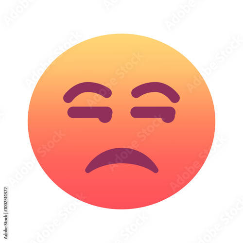 Unamused face emoji icon. Trendy colors, popular element for social media and digital designs. Emoticon, isolated element.